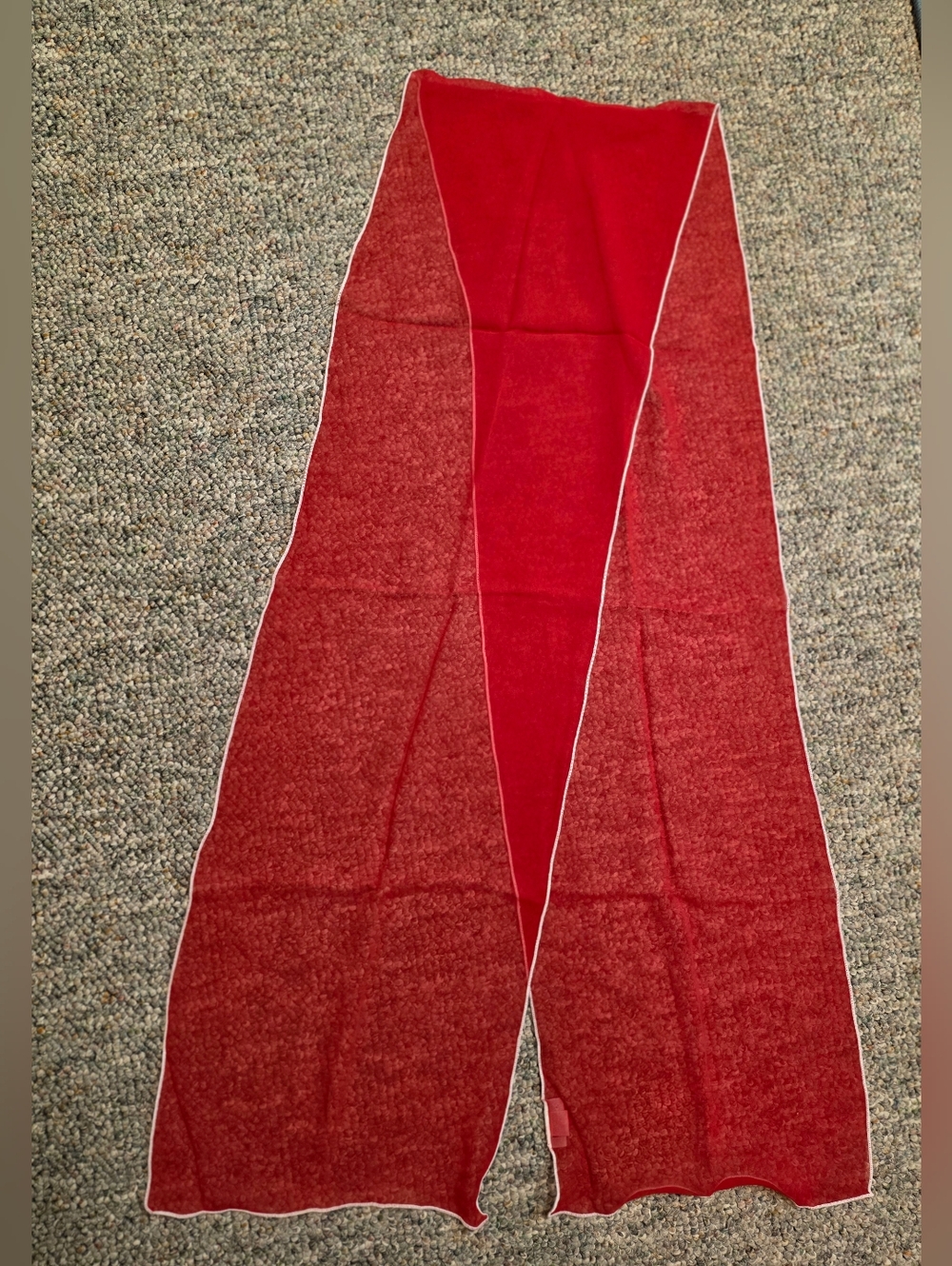 Cejon Bold Red Nautical Style Oblong Silk Scarf